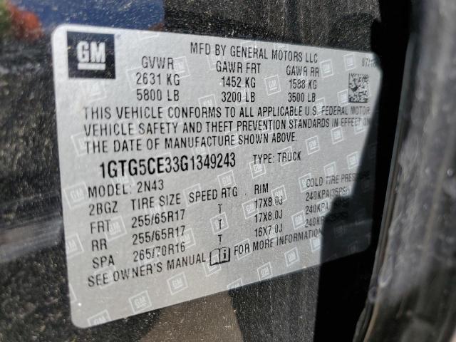 2016 GMC CANYON SLE 1GTG5CE33G1349243