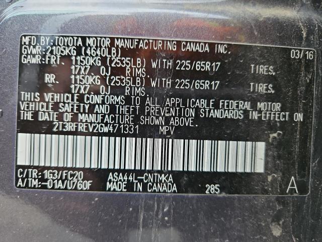 2016 TOYOTA RAV4 XLE - 2T3RFREV2GW471331