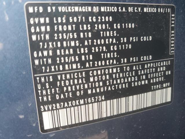 2019 VOLKSWAGEN TIGUAN SE - 3VV2B7AX0KM165734