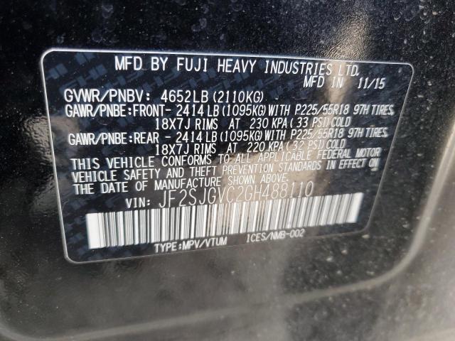 2016 SUBARU FORESTER 2 - JF2SJGVC2GH488110