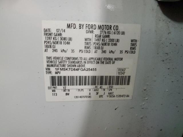 2015 FORD EXPLORER X - 1FM5K7D84FGA25455