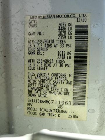 2021 NISSAN ROGUE SV - 5N1AT3BA4MC711963