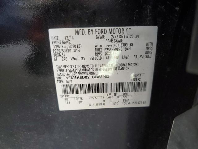 2015 FORD EXPLORER X - 1FM5K8D82FGB65963