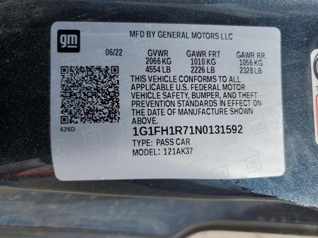 2022 CHEVROLET CAMARO SS - 1G1FH1R71N0131592