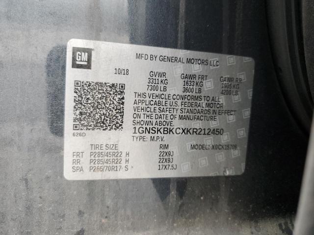 2019 CHEVROLET TAHOE K150 - 1GNSKBKCXKR212450