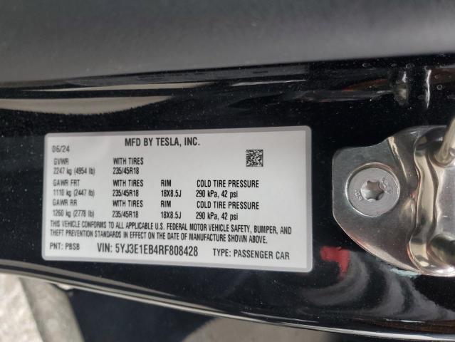 2024 TESLA MODEL 3 5YJ3E1EB4RF808428