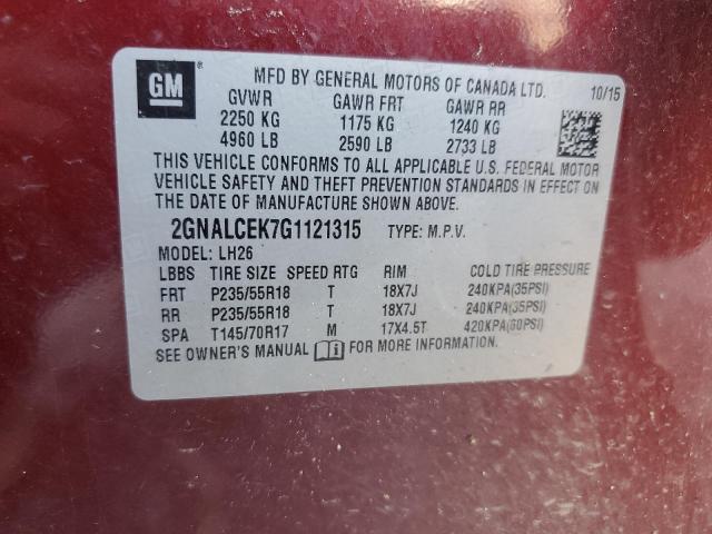 2016 CHEVROLET EQUINOX LT - 2GNALCEK7G1121315