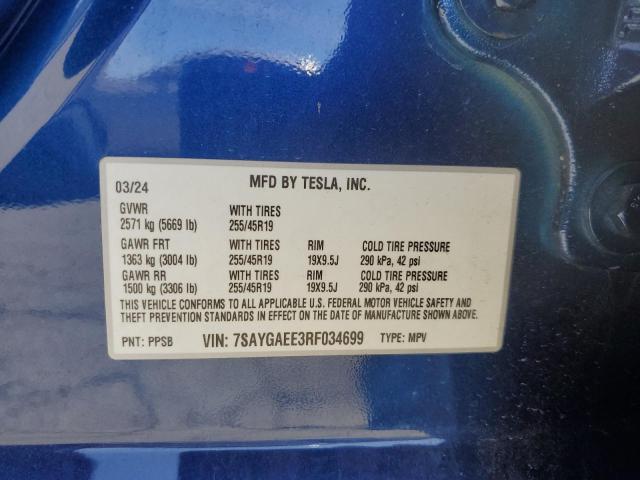 2024 TESLA MODEL Y - 7SAYGAEE3RF034699