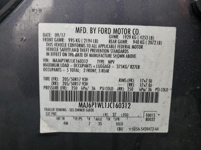 2018 FORD ECOSPORT T - MAJ6P1WL1JC160312