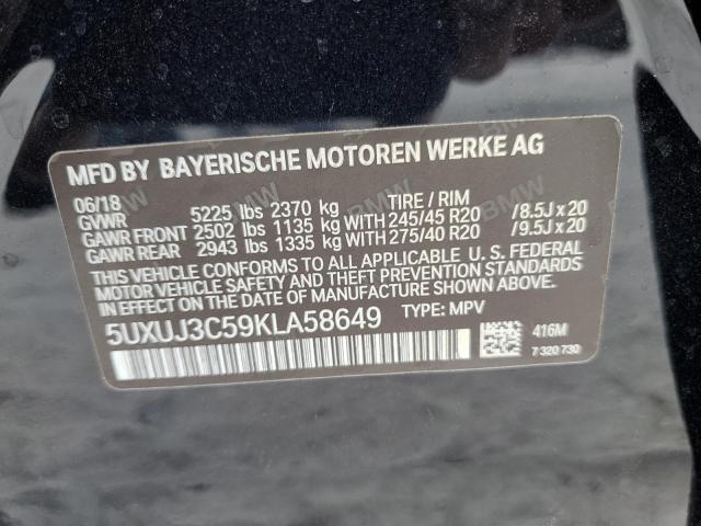 2019 BMW X4 XDRIVE3 - 5UXUJ3C59KLA58649