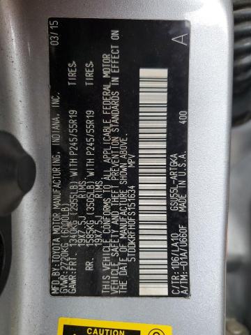 2015 TOYOTA HIGHLANDER - 5TDDKRFH0FS151634
