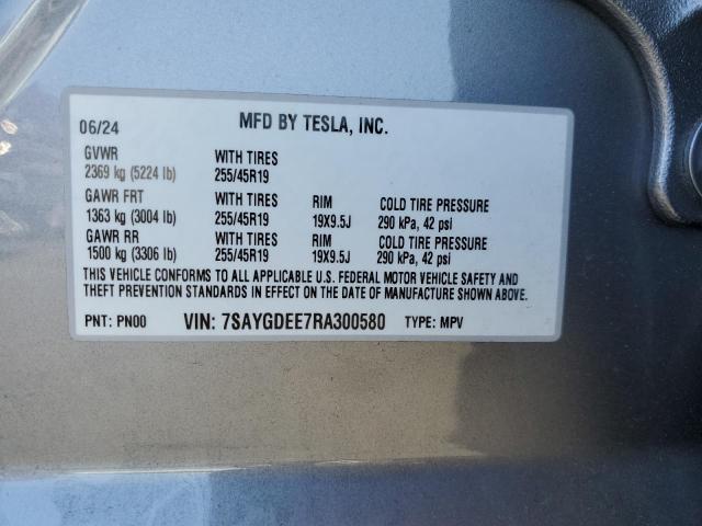 2024 TESLA MODEL Y - 7SAYGDEE7RA300580