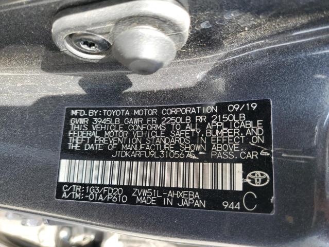 2020 TOYOTA PRIUS L JTDKARFU9L3105675