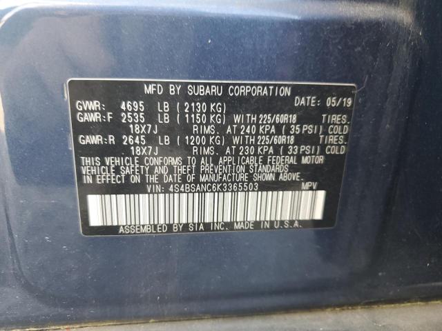 2019 SUBARU OUTBACK 2. - 4S4BSANC6K3365503