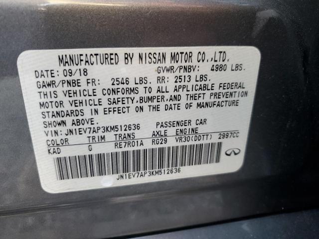 2019 INFINITI Q50 LUXE - JN1EV7AP3KM512636