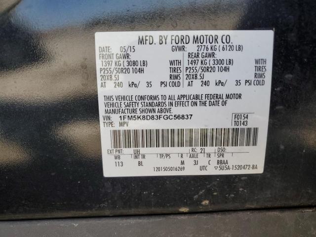 2015 FORD EXPLORER X - 1FM5K8D83FGC56837