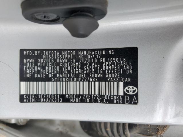 2017 TOYOTA COROLLA L - 5YFBURHE0HP727688