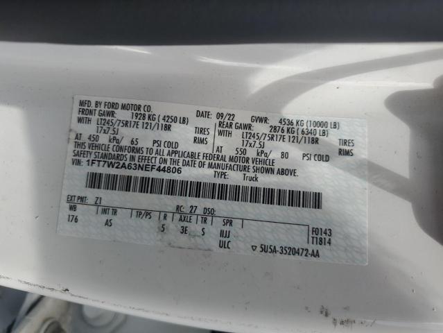 2022 FORD F250 SUPER - 1FT7W2A63NEF44806
