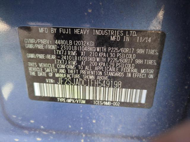 2015 SUBARU FORESTER 2 - JF2SJADC1FH549198