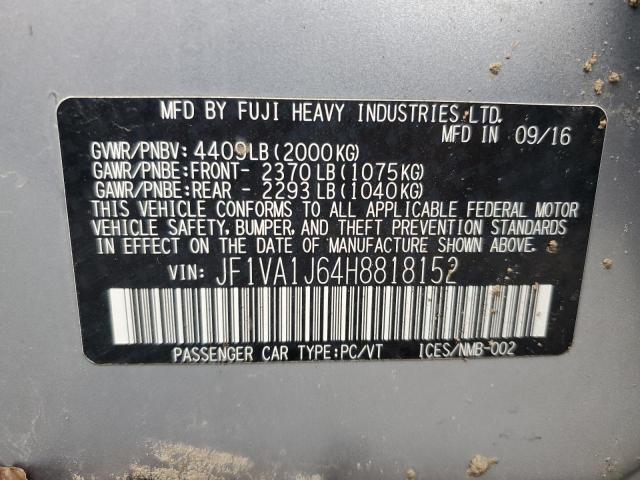 2017 SUBARU WRX LIMITE JF1VA1J64H8818152