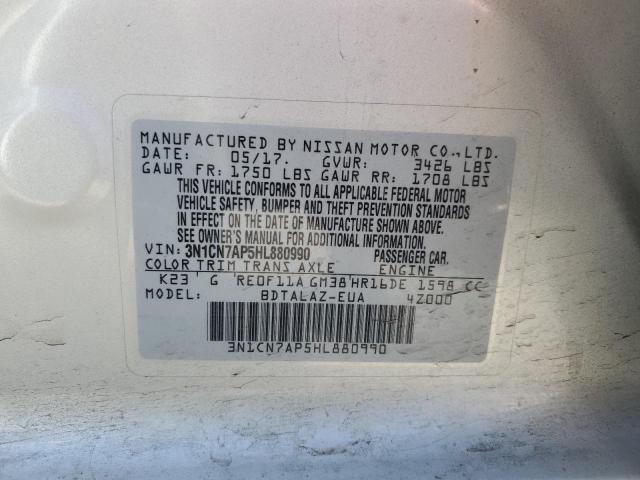 2017 NISSAN VERSA S - 3N1CN7AP5HL880990