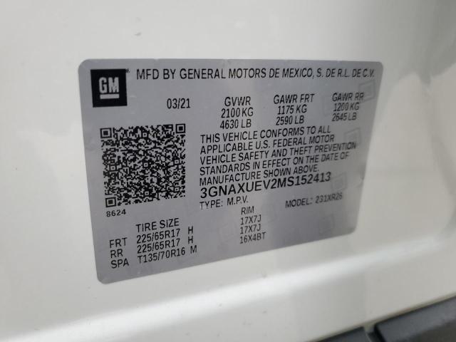 2021 CHEVROLET EQUINOX LT - 3GNAXUEV2MS152413