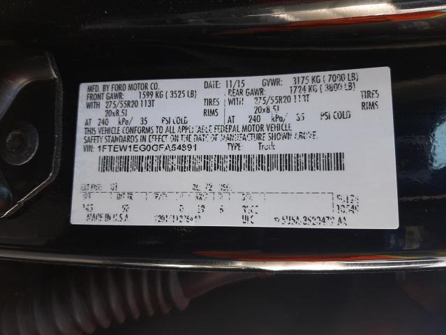 2016 FORD 1310 TRACT 1FTEW1EG0GFA54891