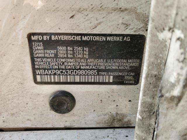 2016 BMW 550 XI WBAKP9C53GD980985