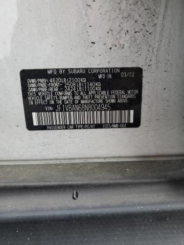 2022 SUBARU WRX LIMITE - JF1VBAN68N8004945