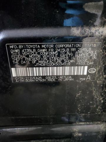 2019 LEXUS IS 300 JTHC81D20K5034919