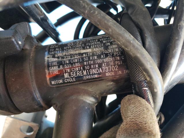2022 KAWASAKI ER650 M - ML5EREM19NDA73702