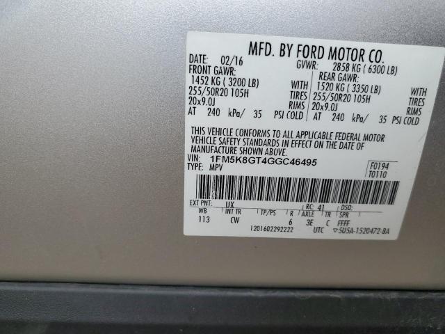 2016 FORD EXPLORER S - 1FM5K8GT4GGC46495