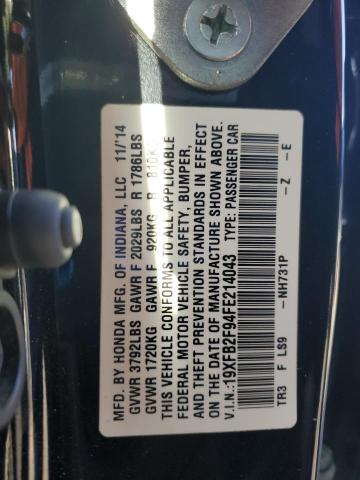 2015 HONDA CIVIC 19XFB2F94FE214043