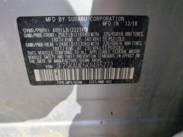 2019 SUBARU FORESTER L JF2SKAUC5KH485772