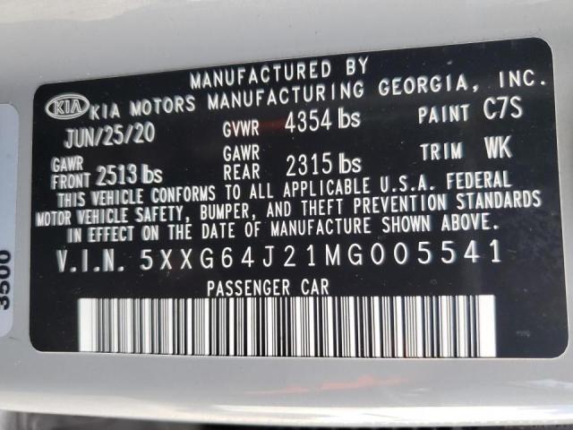 2021 KIA K5 GT LINE - 5XXG64J21MG005541