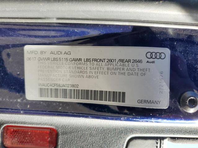 2018 AUDI S5 PRESTIG WAUC4CF58JA023802