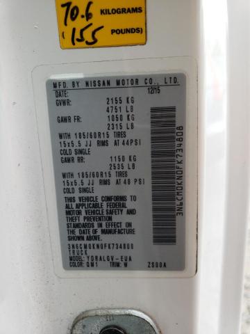2015 NISSAN NV200 2.5S 3N6CM0KN0FK734808