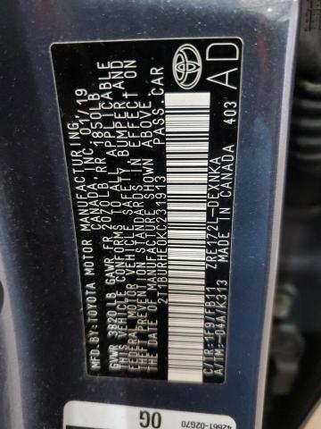 2019 TOYOTA COROLLA L - 2T1BURHE0KC231913