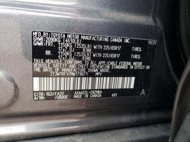 2021 TOYOTA RAV4 XLE - 2T3W1RFV7MW179671