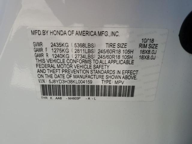 2019 ACURA MDX - 5J8YD3H38KL004159