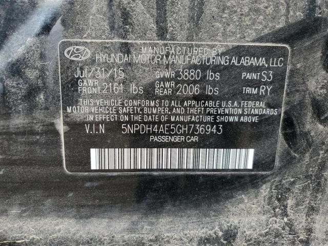 2016 HYUNDAI ELANTRA SE - 5NPDH4AE5GH736943
