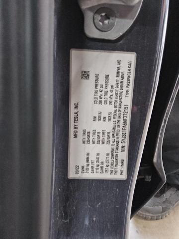 2022 TESLA MODEL 3 - 5YJ3E1EA6NF372151