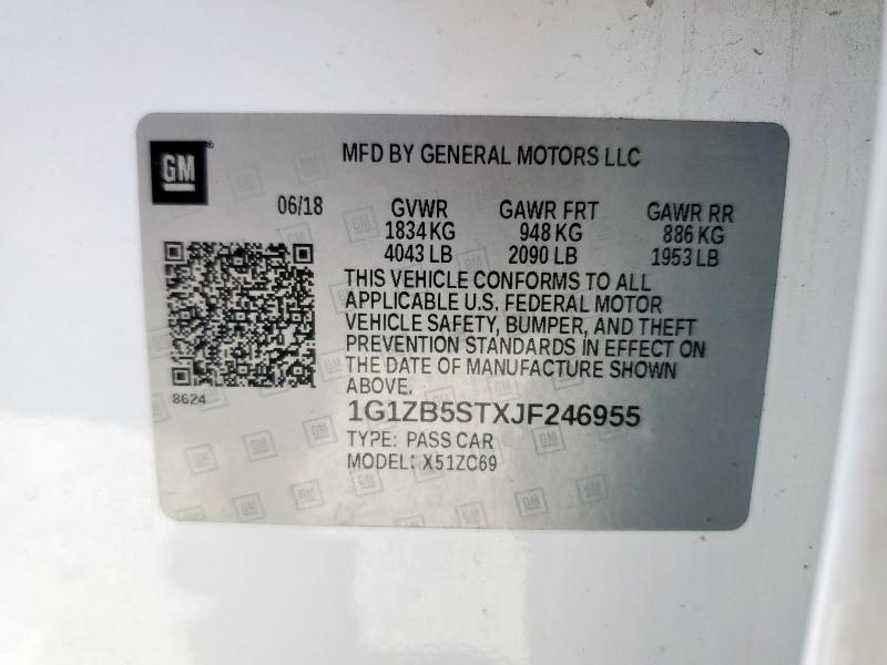 2018 CHEVROLET MALIBU LS - 1G1ZB5STXJF246955