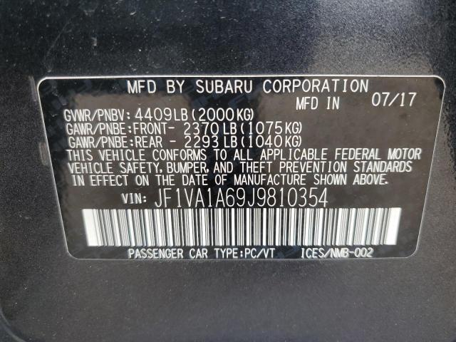 2018 SUBARU WRX JF1VA1A69J9810354