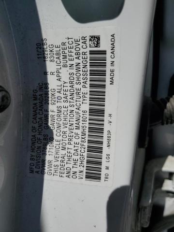 2021 HONDA CIVIC SPOR 2HGFC2F8XMH518016