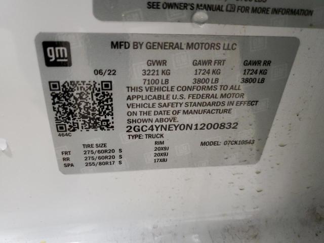 2022 CHEVROLET SILVERADO - 2GC4YNEY0N1200832