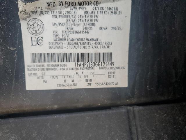 2016 FORD TAURUS LIM - 1FAHP2J83GG125449