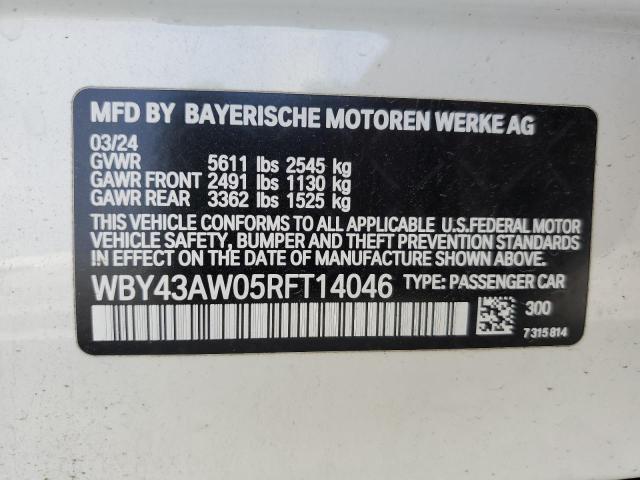 2024 BMW I4 EDRIVE WBY43AW05RFT14046