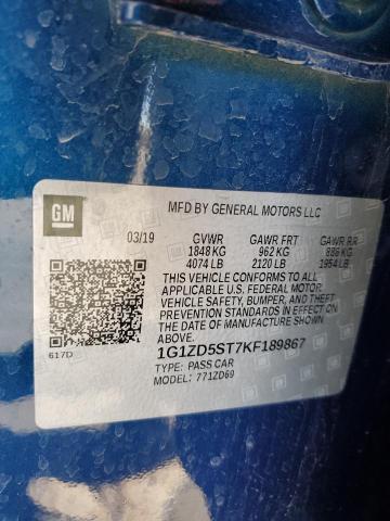 1g1zd5st7kf189867 - 2019 Chevrolet malibu lt - #55246685