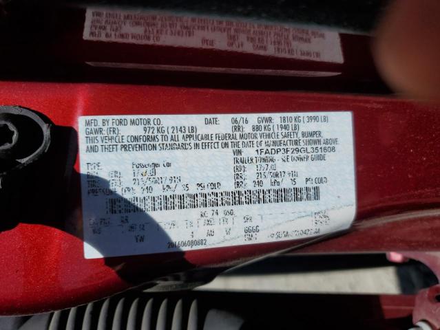 2016 FORD FOCUS SE - 1FADP3F29GL351608